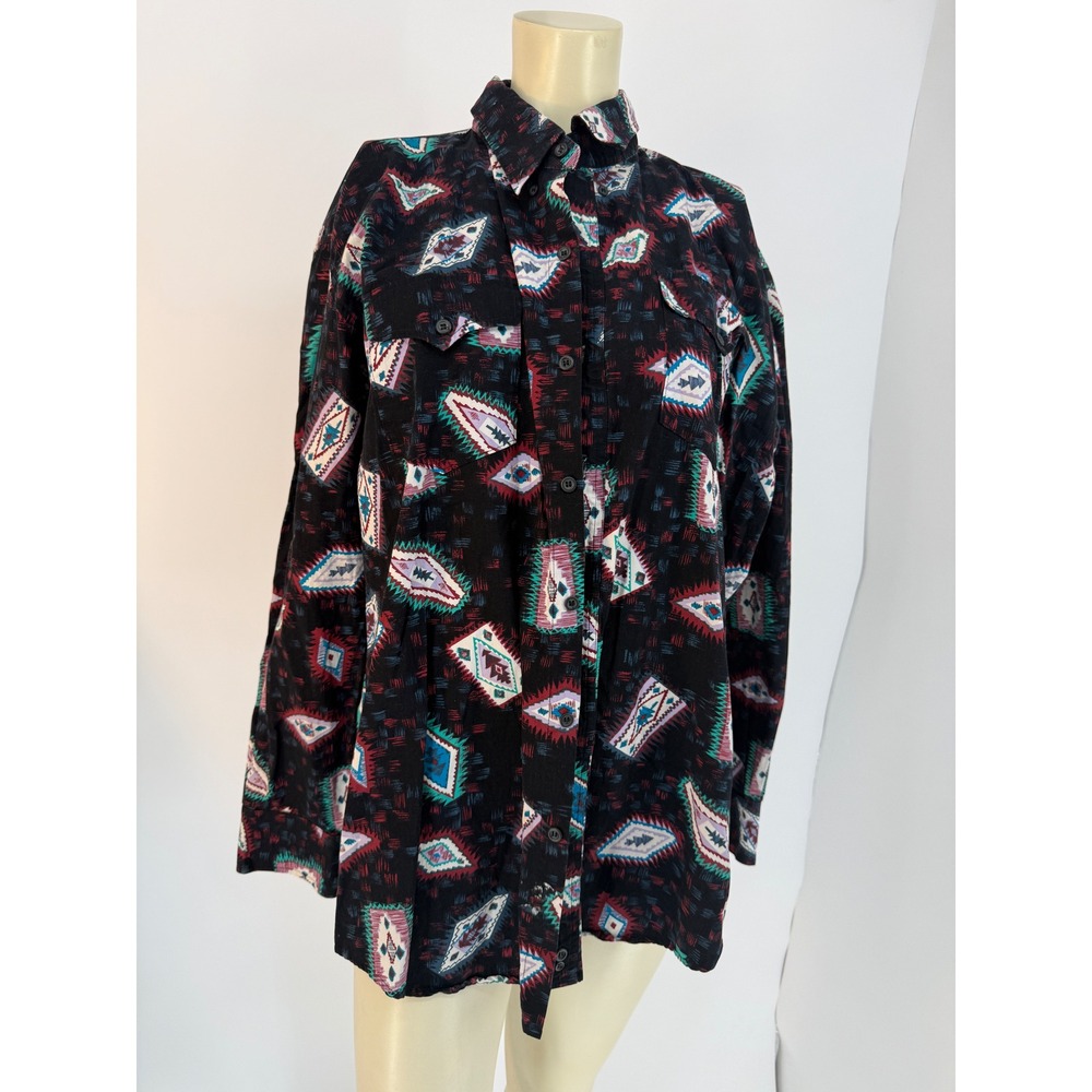 Vintage 90s Pine West Southwest Aztec Western Button Shirt Mens XL Oversized